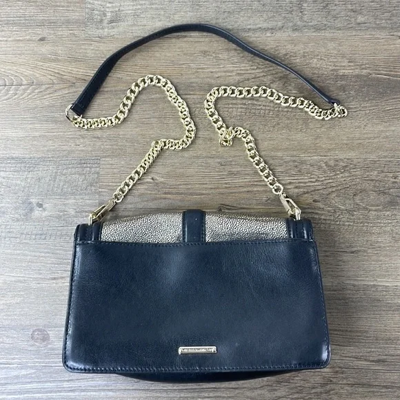 Rebecca Minkoff Love Stingray-Embossed Crossbody, Back Gold - Picture 4 of 12